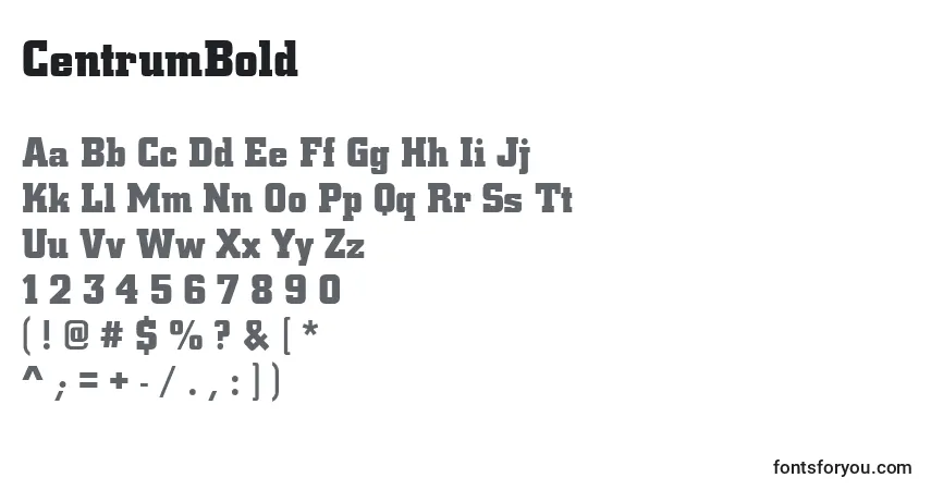 Schriftart CentrumBold – Alphabet, Zahlen, spezielle Symbole