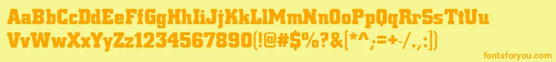 CentrumBold Font – Orange Fonts on Yellow Background