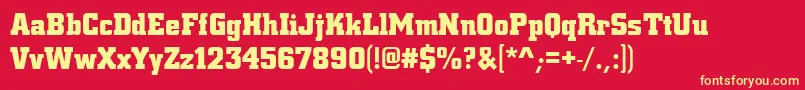 CentrumBold Font – Yellow Fonts on Red Background