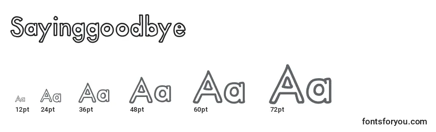 Размеры шрифта Sayinggoodbye