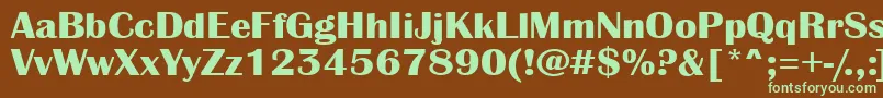 フォントAAlbionicexpBold – 緑色の文字が茶色の背景にあります。