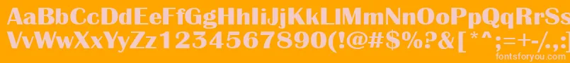 AAlbionicexpBold-fontti – vaaleanpunaiset fontit oranssilla taustalla