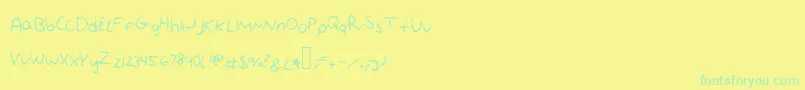 フォントLinny – 黄色い背景に緑の文字