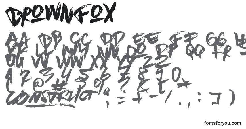 Czcionka BrownFox – alfabet, cyfry, specjalne znaki
