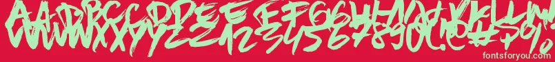 BrownFox Font – Green Fonts on Red Background