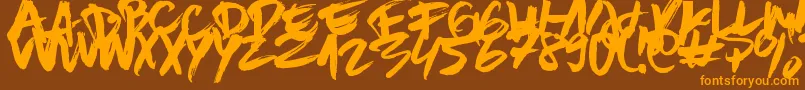Weitere Informationen zur BrownFox-Schriftart BrownFox-Schriftart – Orangefarbene Schriften auf braunem Hintergrund