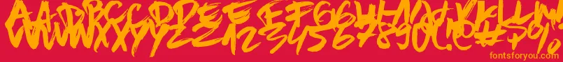 BrownFox Font – Orange Fonts on Red Background
