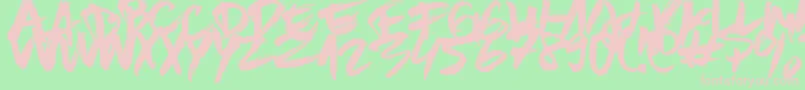 フォントBrownFox – 緑の背景にピンクのフォント
