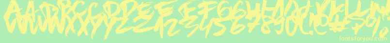 BrownFox Font – Yellow Fonts on Green Background