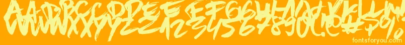 Шрифт BrownFox – жёлтые шрифты на оранжевом фоне