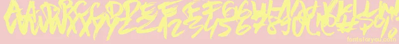 BrownFox Font – Yellow Fonts on Pink Background