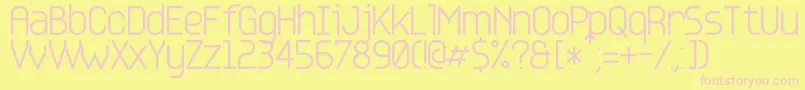 Base 4 Font – Pink Fonts on Yellow Background