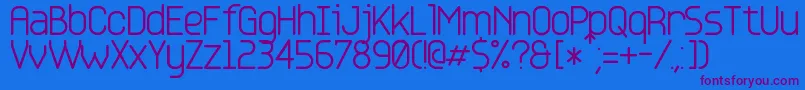 Base 4 Font – Purple Fonts on Blue Background
