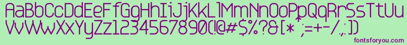 Base 4 Font – Purple Fonts on Green Background
