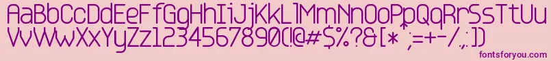 Base 4 Font – Purple Fonts on Pink Background