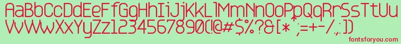 Base 4 Font – Red Fonts on Green Background
