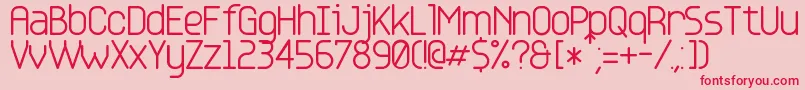 Base 4 Font – Red Fonts on Pink Background