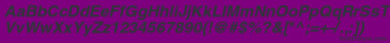 HelioscBolditalic Font – Black Fonts on Purple Background