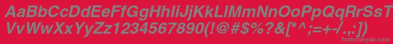 HelioscBolditalic Font – Gray Fonts on Red Background