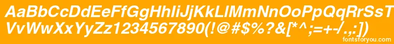 HelioscBolditalic Font – White Fonts on Orange Background