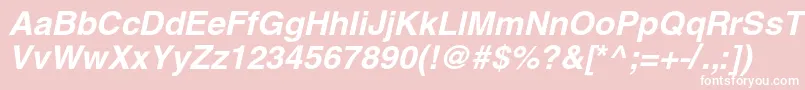 HelioscBolditalic Font – White Fonts on Pink Background