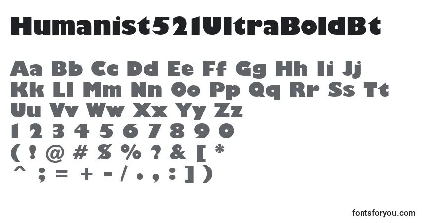Шрифт Humanist521UltraBoldBt – алфавит, цифры, специальные символы