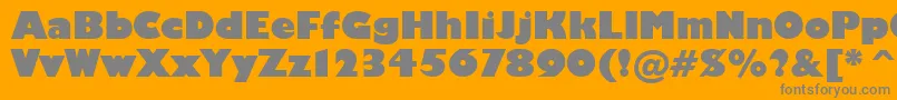 Humanist521UltraBoldBt-Schriftart – Graue Schriften auf orangefarbenem Hintergrund