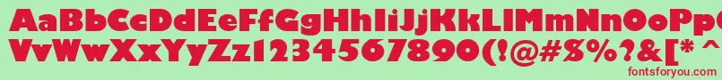 Humanist521UltraBoldBt Font – Red Fonts on Green Background