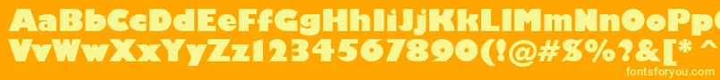 Humanist521UltraBoldBt Font – Yellow Fonts on Orange Background