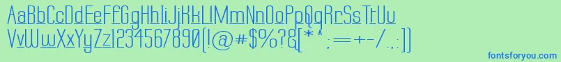 LabtopDownUnder Font – Blue Fonts on Green Background