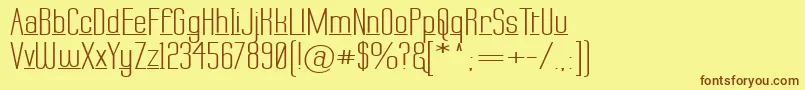 LabtopDownUnder Font – Brown Fonts on Yellow Background
