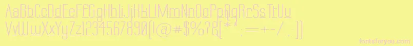 Fonte LabtopDownUnder – fontes rosa em um fundo amarelo