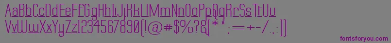 フォントLabtopDownUnder – 紫色のフォント、灰色の背景