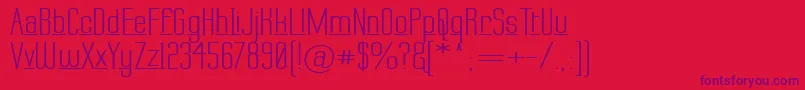 フォントLabtopDownUnder – 赤い背景に紫のフォント