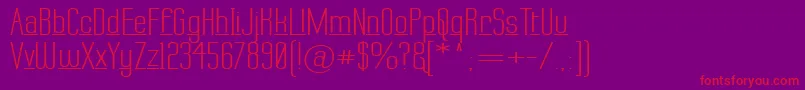 LabtopDownUnder-Schriftart – Rote Schriften auf violettem Hintergrund