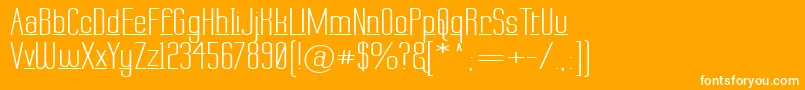 LabtopDownUnder-Schriftart – Weiße Schriften auf orangefarbenem Hintergrund