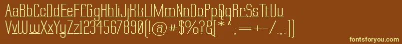 LabtopDownUnder-fontti – keltaiset fontit ruskealla taustalla