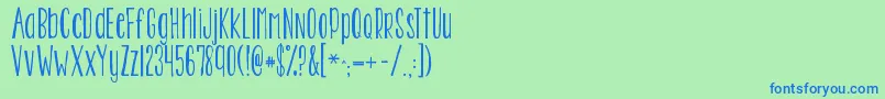 Kgtwoisbetterthanone Font – Blue Fonts on Green Background