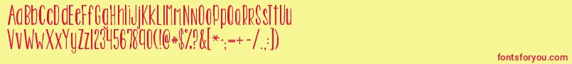 Kgtwoisbetterthanone Font – Red Fonts on Yellow Background