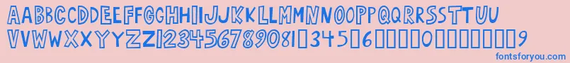 Oarbust ffy Font – Blue Fonts on Pink Background