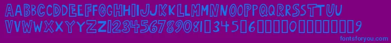 フォントOarbust ffy – 紫色の背景に青い文字