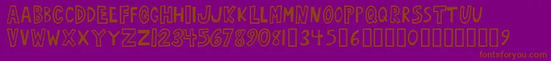 フォントOarbust ffy – 紫色の背景に茶色のフォント