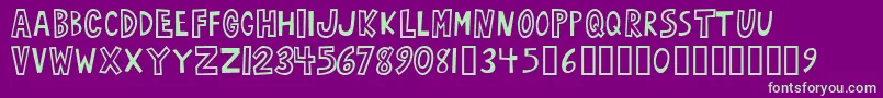 Oarbust ffy Font – Green Fonts on Purple Background