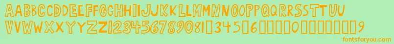 Oarbust ffy Font – Orange Fonts on Green Background