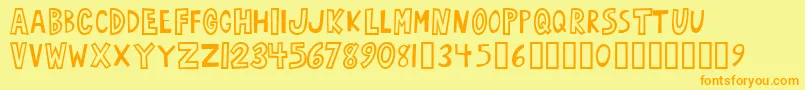 Oarbust ffy Font – Orange Fonts on Yellow Background
