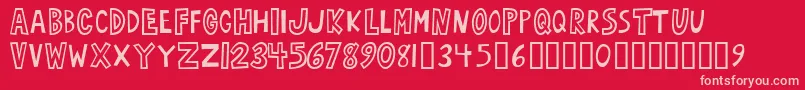 Oarbust ffy-Schriftart – Rosa Schriften auf rotem Hintergrund