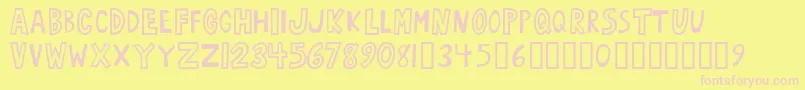 Oarbust ffy Font – Pink Fonts on Yellow Background