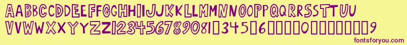 Oarbust ffy Font – Purple Fonts on Yellow Background