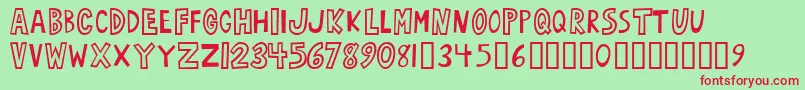 Oarbust ffy Font – Red Fonts on Green Background