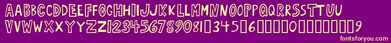 Oarbust ffy Font – Yellow Fonts on Purple Background